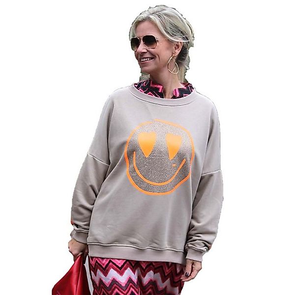 Miss Goodlife Sweatshirt Miss Goodlife Sweatshirt MG9476-Heartface-sand günstig online kaufen