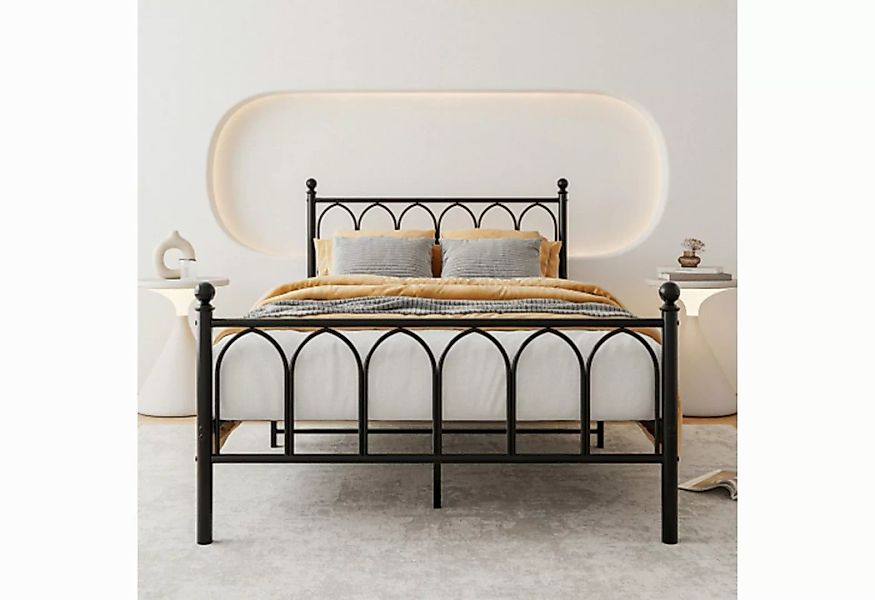 OKWISH Metallbett Metallbett Einzelbett Jugendzimmer mit Lattenrost ohne Ma günstig online kaufen