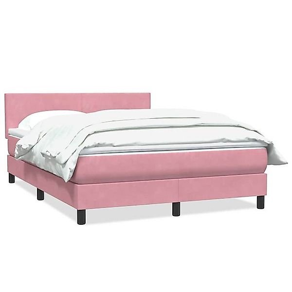 vidaXL Boxspringbett, Boxspringbett mit Matratze Rosa 140x210 cm Samt günstig online kaufen