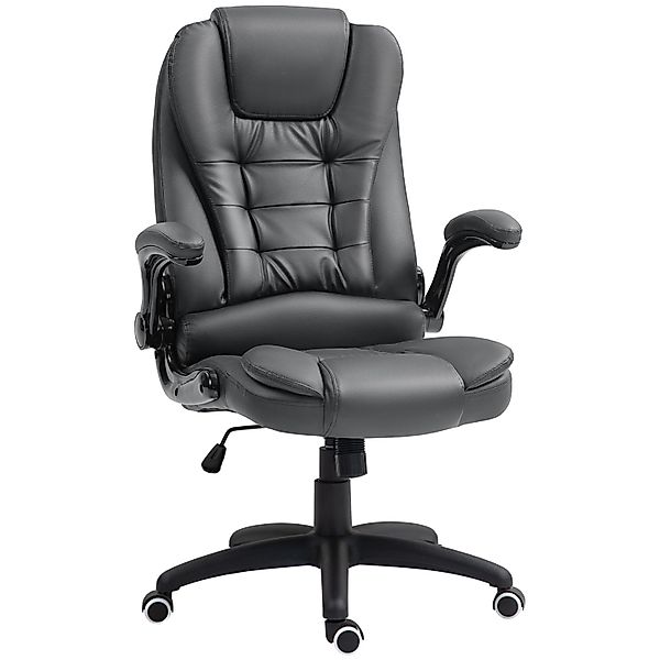 HOMCOM Bürostuhl Kunstleder Dunkelgrau 60L x 69B x 111-121H cm günstig online kaufen