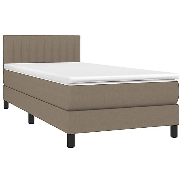vidaXL Boxspringbett mit Matratze Taupe 90x200 cm Stoff 3140189 günstig online kaufen