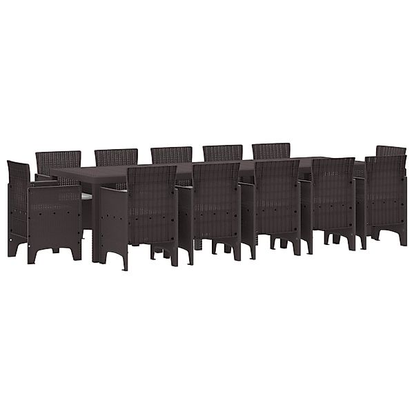 vidaXL 13-Teiliges Garten Esszimmer Set mit Kissen – Braunes Poly Rattan 33 günstig online kaufen