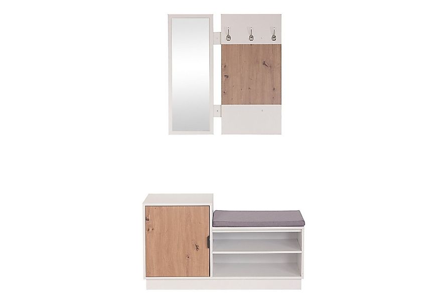 HTI-Living Garderoben-Set Garderobe Dana mit Schuhbank Weiß, (Set, 2-St., 1 günstig online kaufen