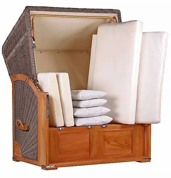 Strandkorb Nordstrand Teak PE grey Dessin 518 günstig online kaufen