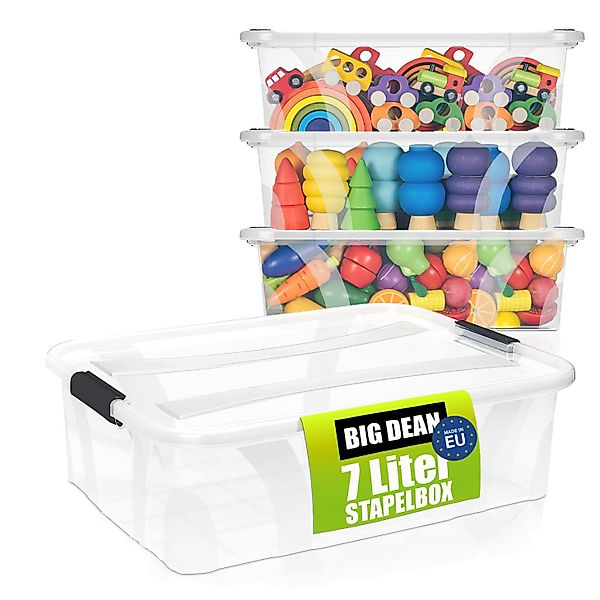 BigDean Aufbewahrungsbox 3 Stück mit Deckel günstig online kaufen