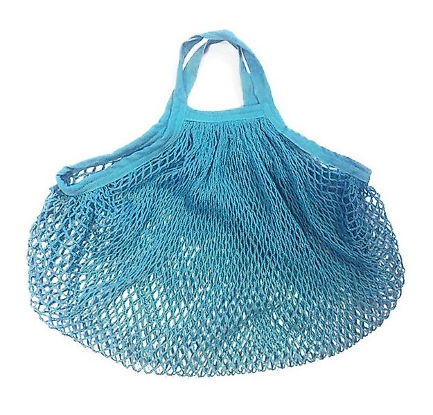 ecodis Einkaufsbeutel Baumwollnetz - kurzer Griff türkis günstig online kaufen