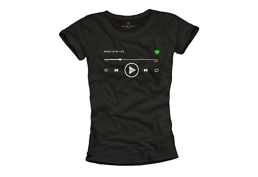 MAKAYA Print-Shirt mit Spruch Damen Herz Motiv Band GYM Sport Training Fitn günstig online kaufen