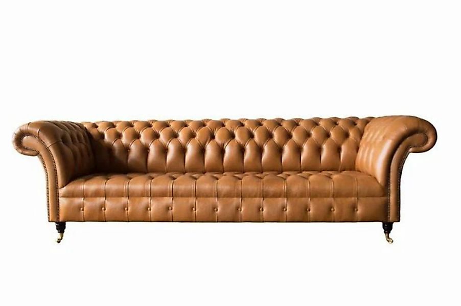 JVmoebel Chesterfield-Sofa Ledersofa Chesterfield 4 Sitzer Sofa Luxus Polst günstig online kaufen