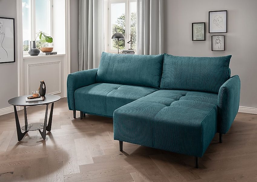 Home affaire Ecksofa "Mara, L-Form, aktueller Cord Bezug und tolle Farben, günstig online kaufen