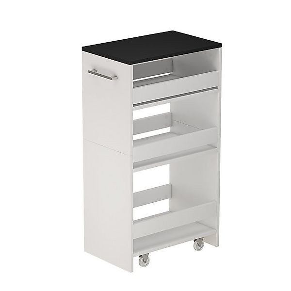 Vicco Rollregal Rivo Rollbare Küchen-Minibar Weiß/Anthrazit 30x85 cm günstig online kaufen