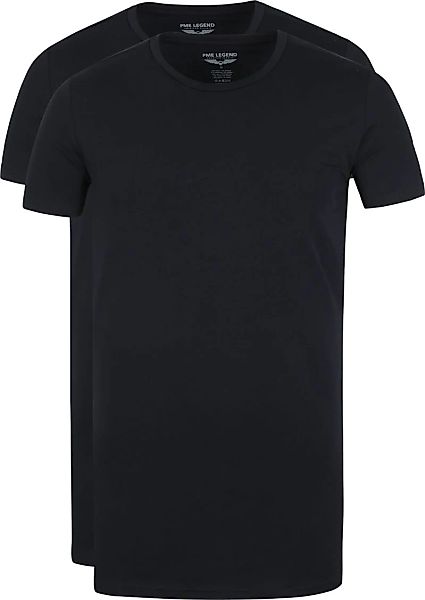 PME Legend Basic T-Shirt 2er Pack O-Ausschnitt Schwarz - Größe M günstig online kaufen