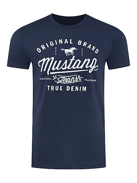 MUSTANG T-Shirt Herren Printshirt Regular Fit (1-tlg) Kurzarm Tee Shirt mit günstig online kaufen