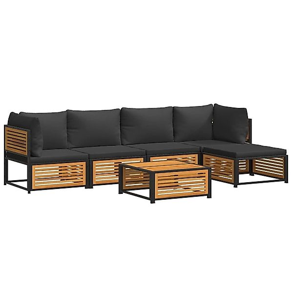 vidaXL Gartenlounge-Set 6-tlg. Garten-Sofagarnitur mit Kissen günstig online kaufen