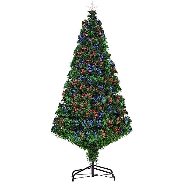 HOMCOM Weihnachtsbaum künstlicher Christbaum 150 cm mit LED Lichtfaser Farb günstig online kaufen