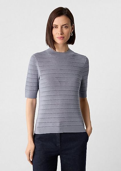 comma Kurzarmpullover Strickpullover Strukturierter Feinstrickpullover aus günstig online kaufen