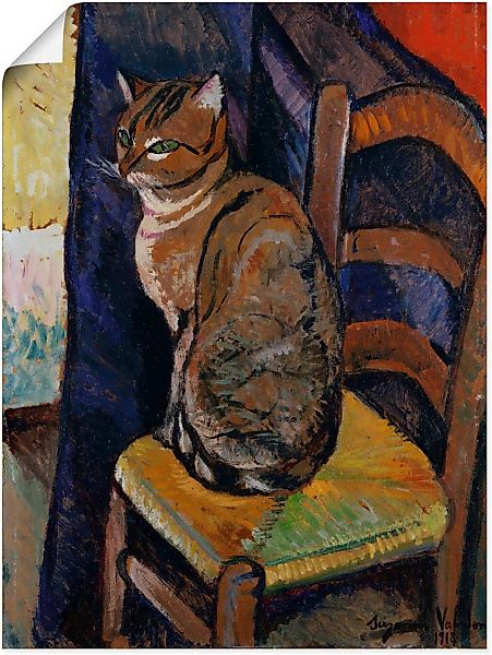 Artland Wandbild "Skizze Stuhl sitzende Katze.", Haustiere, (1 St.), als Le günstig online kaufen