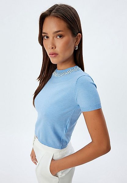 Koton Kurzarmpullover Rundhalsausschnitt Mit Perlen günstig online kaufen
