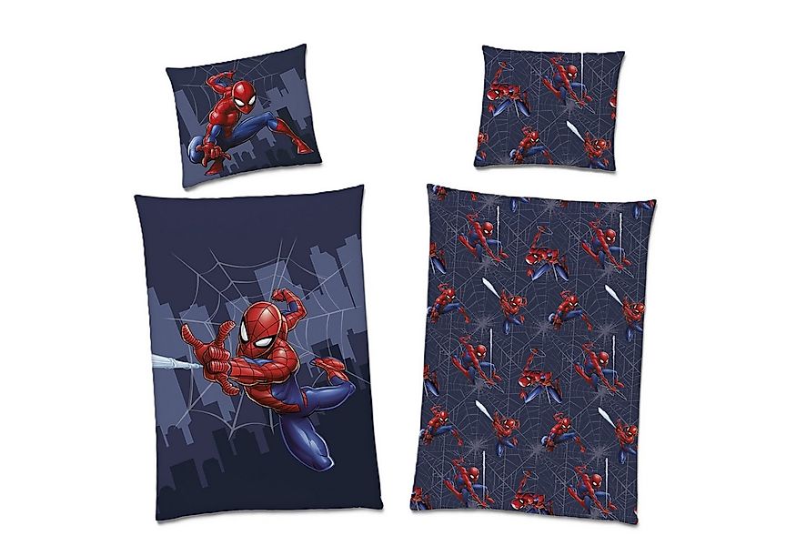 Familando Kinderbettwäsche Spiderman 135x200 80x80 cm aus 100% Baumwolle mi günstig online kaufen
