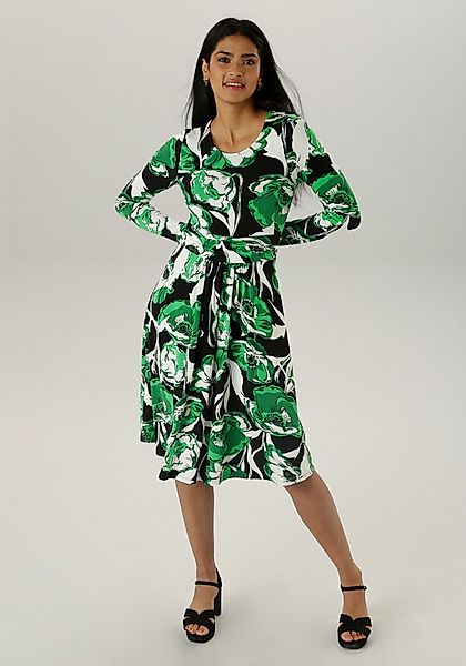 Aniston SELECTED Jerseykleid mit floralem Druck und gerafftem Taillenbund günstig online kaufen