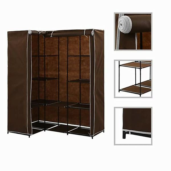 furnicato Kleiderschrank Eckkleiderschrank Braun 130 x 87 x 169 cm (1-St) günstig online kaufen