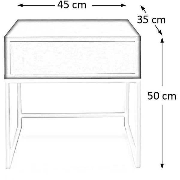 Beautysofa Nachttisch Kerry (Metallgestell, Holztischplatte), modernes günstig online kaufen
