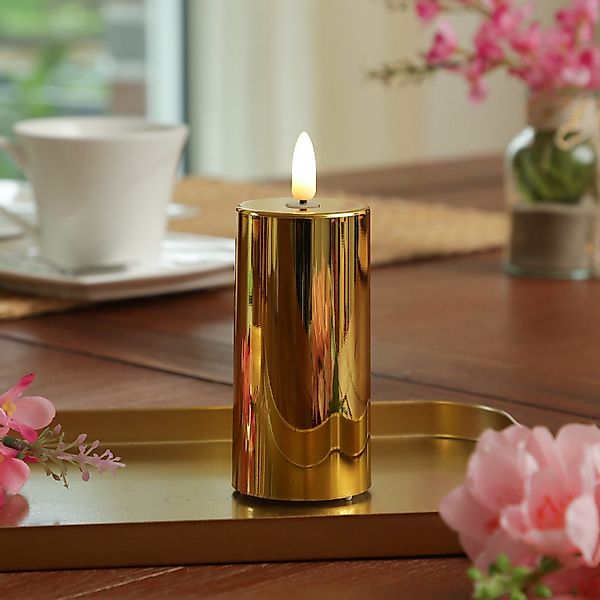 MARELIDA LED-Kerze gold glänzend festliche Kunststoff günstig online kaufen