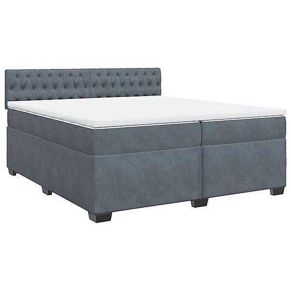 vidaXL Boxspringbett mit Matratze Dunkelgrau 200x200 cm Samt 3286409 günstig online kaufen
