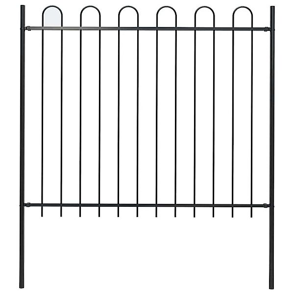 vidaXL Gartenzaun mit Rundbogen Stahl 181 x 150 cm Schwarz 144932 günstig online kaufen