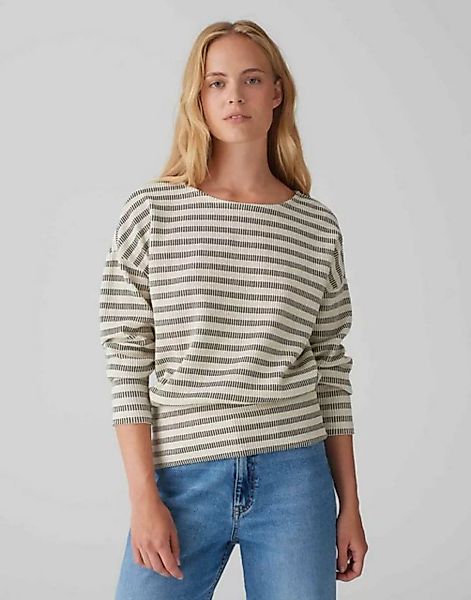 OPUS Sweater Gieka stripe O-Form leicht verkürzt geschnitten Sweatware günstig online kaufen