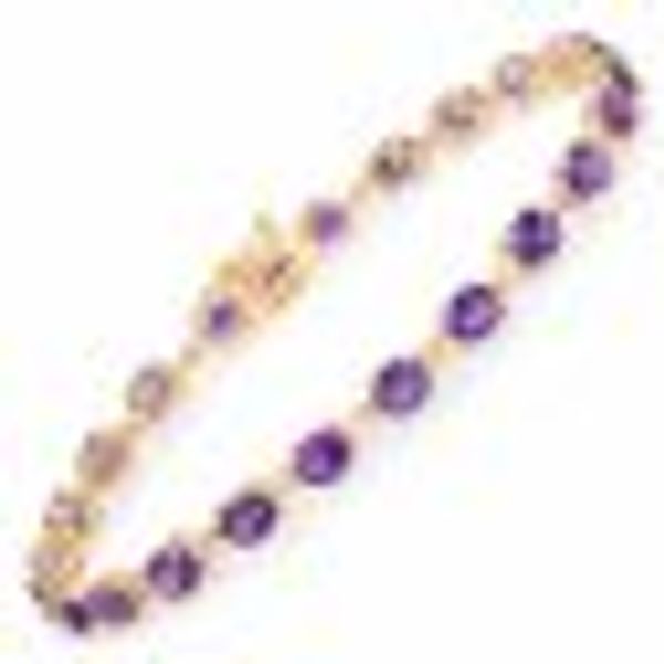 Armband 925-Sterling Silber vergoldet Glänzend Amethyst lila günstig online kaufen