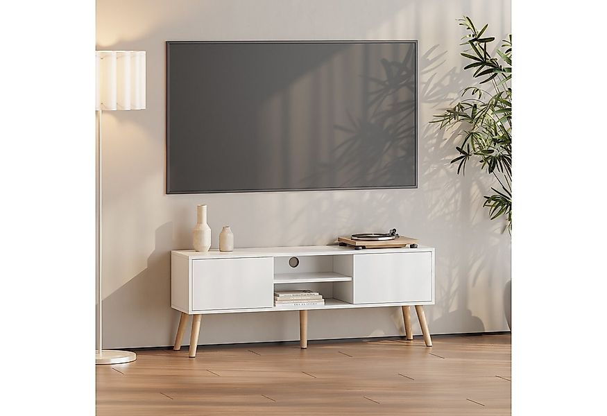 en.casa Lowboard, »Eskilstuna« Fernsehtisch 120x29,5x46,5cm Weiß günstig online kaufen