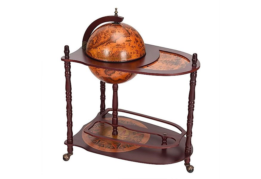 KOMFOTTEU Weinregal Standglobus Bar auf Rollen, mit Massivholz günstig online kaufen