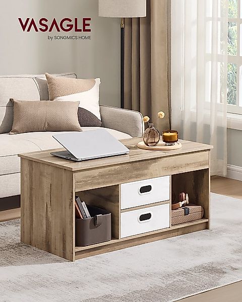 VASAGLE Couchtisch, Wohnzimmertisch, multifunktionaler Esstisch, viel Staur günstig online kaufen