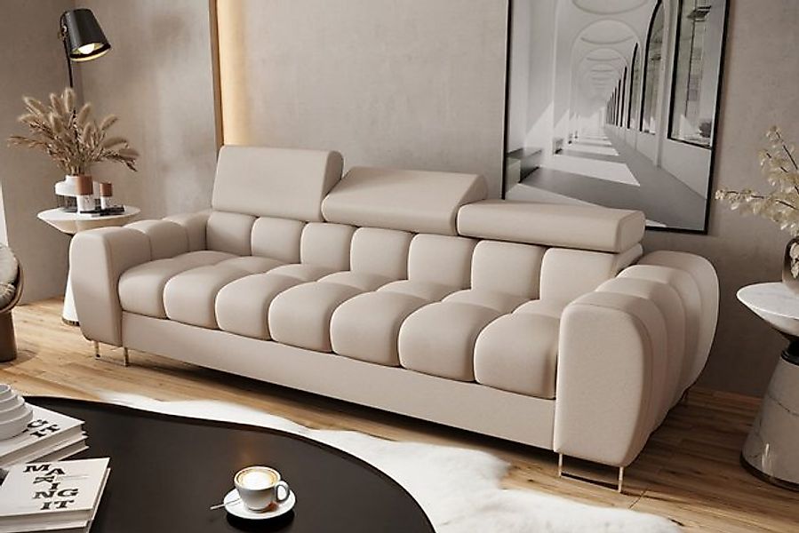 Friderik-EU 3-Sitzer Sofa ASPEN III Ledersofa 265 cm mehrstufige Kopfstütze günstig online kaufen
