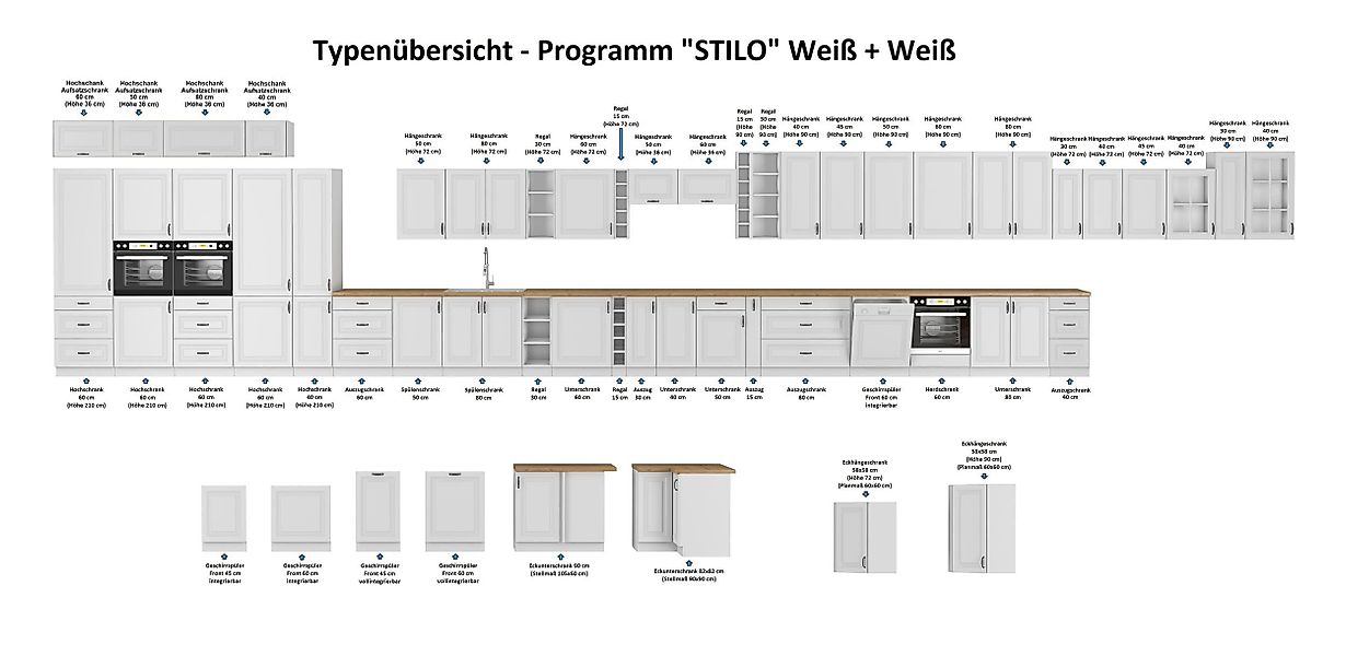Küchen-Preisbombe Küchenzeile Stilo Weiss 150 cm günstig online kaufen