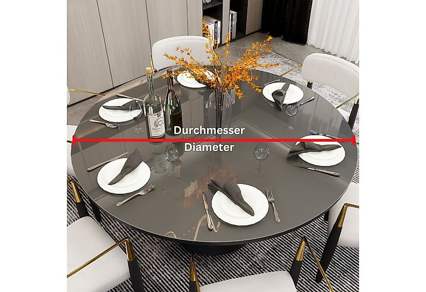 Blade Tischdecke Tischfolie Rund Transparente Glasklar 2 mm abgeschrägte Ka günstig online kaufen