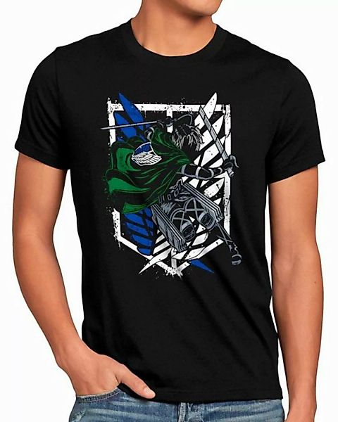 style3 T-Shirt Flying Fight attack on titan anime japan manga aot günstig online kaufen