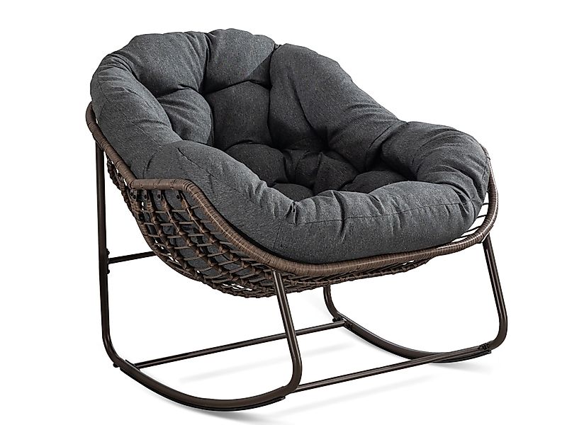 SeedWave Schaukelstuhl Übergroß mit PE-Rattan-Geflecht, 15 günstig online kaufen