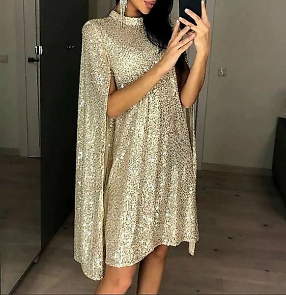 AFAZ New Trading UG Abendkleid Damen Paillettenkleid Langarm Schlitz Minikl günstig online kaufen