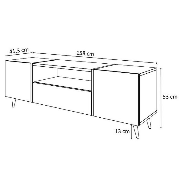 ALLHOUSE24 TV-Schrank FLAGSTAFF 158 TV Schrank Unterschrank LOFT Metall Bei günstig online kaufen