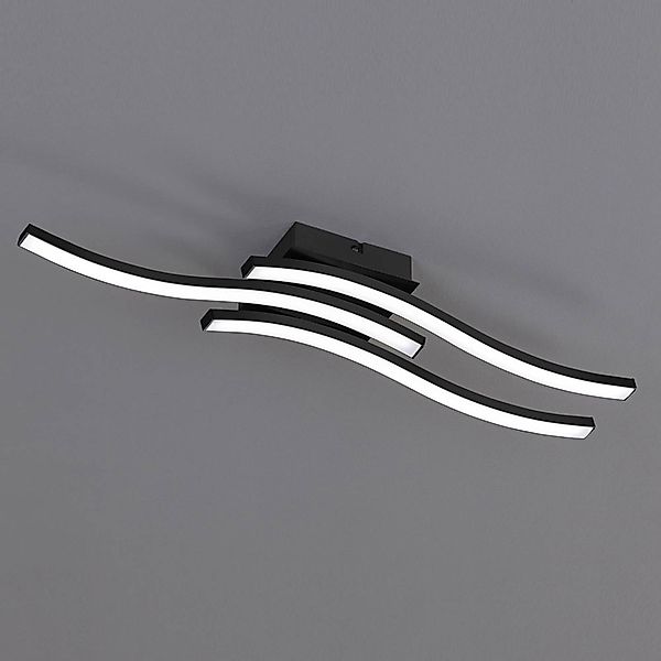 LED-Deckenleuchte Route in Schwarz, dreiflammig günstig online kaufen
