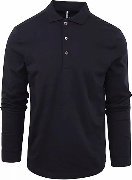 Profuomo Longsleeve Polo Navy Melange - Größe XXL günstig online kaufen