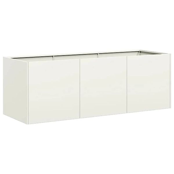 vidaXL Pflanzkübel Weiß 120x40x40 cm Kaltgewalzter Stahl 860676 günstig online kaufen