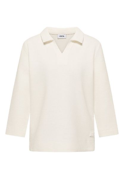 CECIL Langarmshirt Structured Poloshirt günstig online kaufen