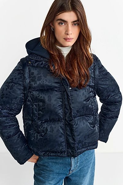 RICHROYAL Steppjacke, Winterjacke mit dezentem Leo-Print, abnehmbare Ärmel günstig online kaufen