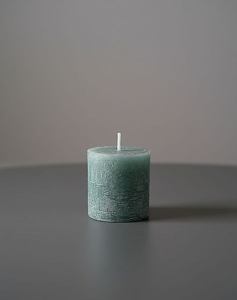 Stumpenkerze Rustikal Höhe 4 cm, Durchmesser 3,8 cm Türkis günstig online kaufen