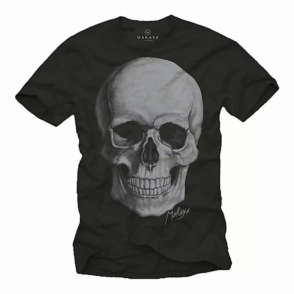 MAKAYA Print-Shirt Herren T-Shirt Skull Totenkopf Coole Lustige Geschenke M günstig online kaufen