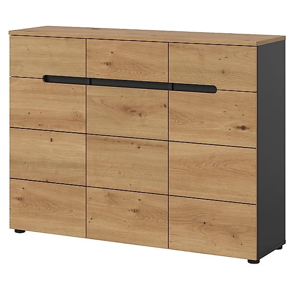 Inn.Furn Schuhkommode in Eiche und Grau 120 cm Cooper günstig online kaufen