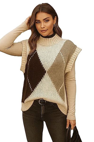 Worldclassca Pullunder WORLDCLASSCA Damen Strickpullunder Kariert Karo Must günstig online kaufen