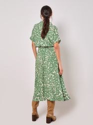 Apricot Druckkleid Quadratendruck Hemdblusenkleid, (2-tlg) mit günstig online kaufen